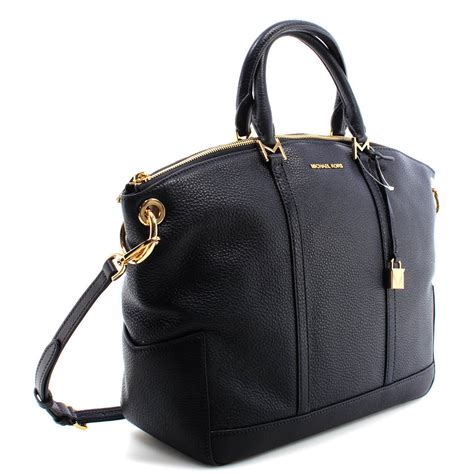 michael kors purse mk all over it cloth zip top|Michael Kors leather satchel.